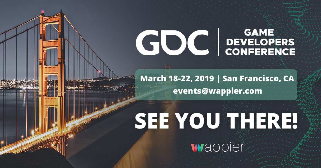 wappier at Game Developers Conference GDC 2019 logo banner