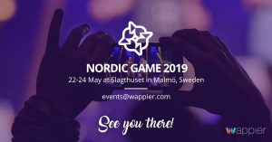 wappier at Nordic Game 2019, logos and banner