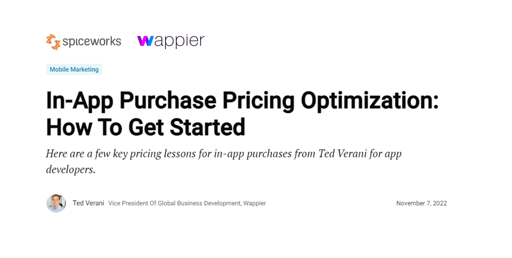 wappier Releases In-App Purchase Pricing Optimization: How To Get Started, Available Now